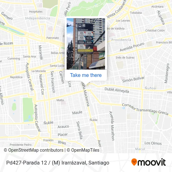 Pd427-Parada 12 / (M) Irarrázaval map