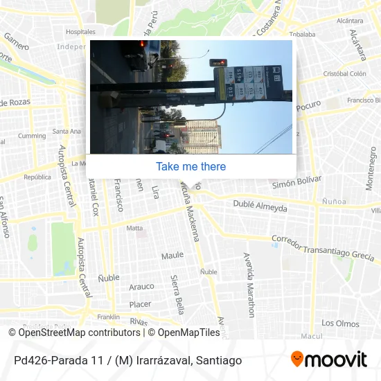 Pd426-Parada 11 / (M) Irarrázaval map