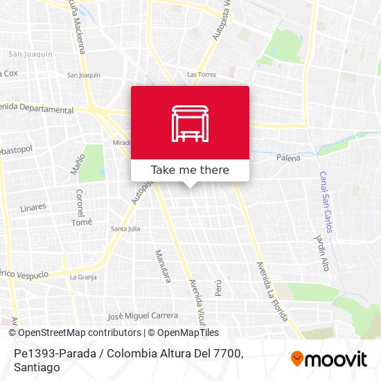 Pe1393-Parada / Colombia Altura Del 7700 map
