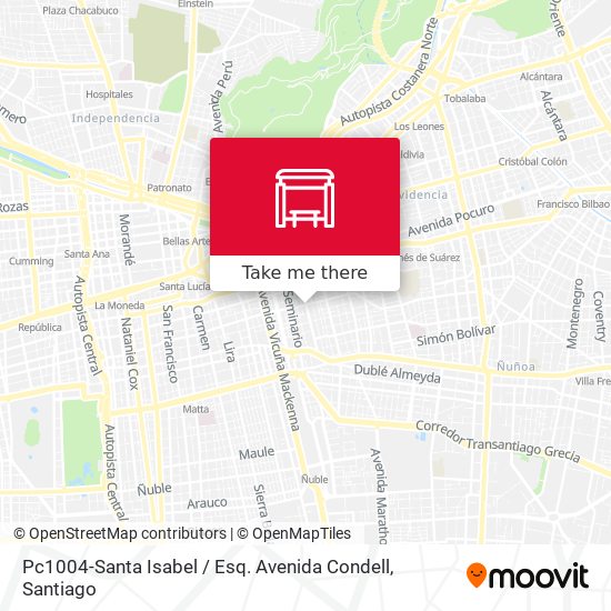 Pc1004-Santa Isabel / Esq. Avenida Condell map