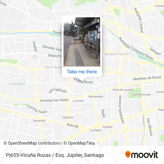 Pj655-Vicuña Rozas / Esq. Júpiter map