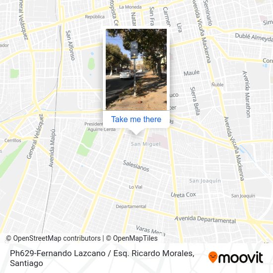 Ph629-Fernando Lazcano / Esq. Ricardo Morales map