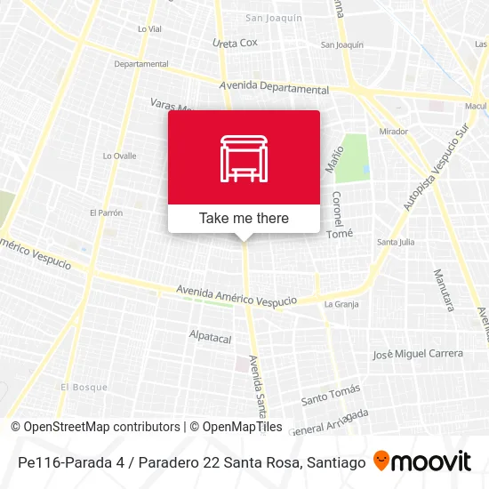 Pe116-Parada 4 / Paradero 22 Santa Rosa map