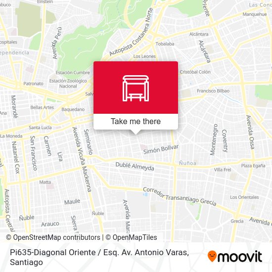 Mapa de Pi635-Diagonal Oriente / Esq. Av. Antonio Varas