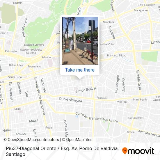 Pi637-Diagonal Oriente / Esq. Av. Pedro De Valdivia map