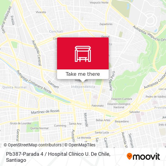 Pb387-Parada 4 / Hospital Clínico U. De Chile map