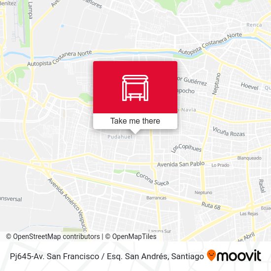 Pj645-Av. San Francisco / Esq. San Andrés map