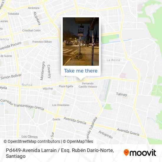 Pd449-Avenida Larrain / Esq. Rubén Darío-Norte map