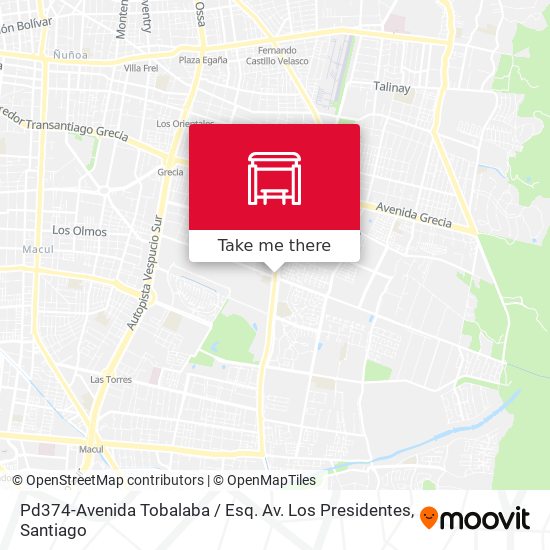 Pd374-Avenida Tobalaba / Esq. Av. Los Presidentes map