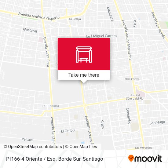 Pf166-4 Oriente / Esq. Borde Sur map