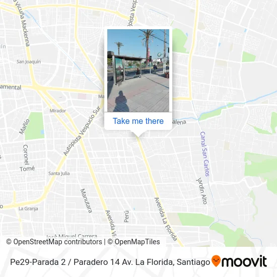Pe29-Parada 2 / Paradero 14 Av. La Florida map