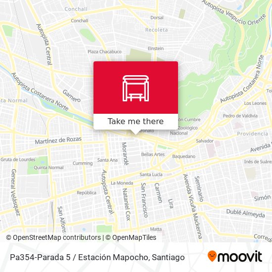Pa354-Parada 5 / Estación Mapocho map