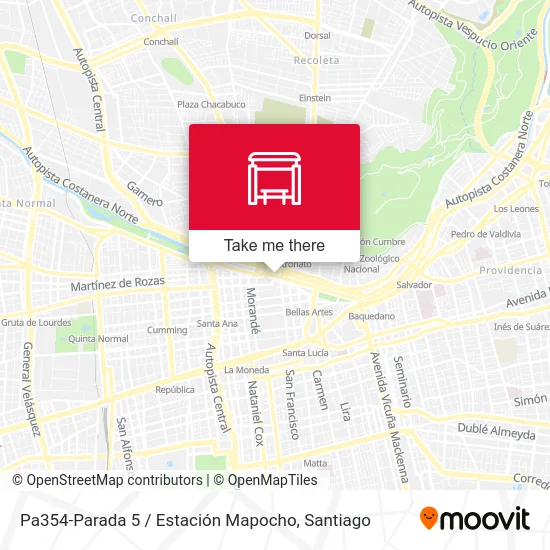 Mapa de Pa354-Parada 5 / Estación Mapocho