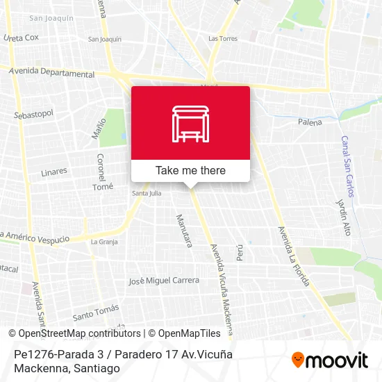Pe1276-Parada 3 / Paradero 17 Av.Vicuña Mackenna map