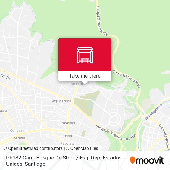 Pb182-Cam. Bosque De Stgo. / Esq. Rep. Estados Unidos map