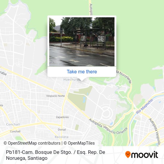 Pb181-Cam. Bosque De Stgo. / Esq. Rep. De Noruega map