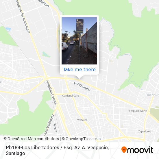 Pb184-Los Libertadores / Esq. Av. A. Vespucio map