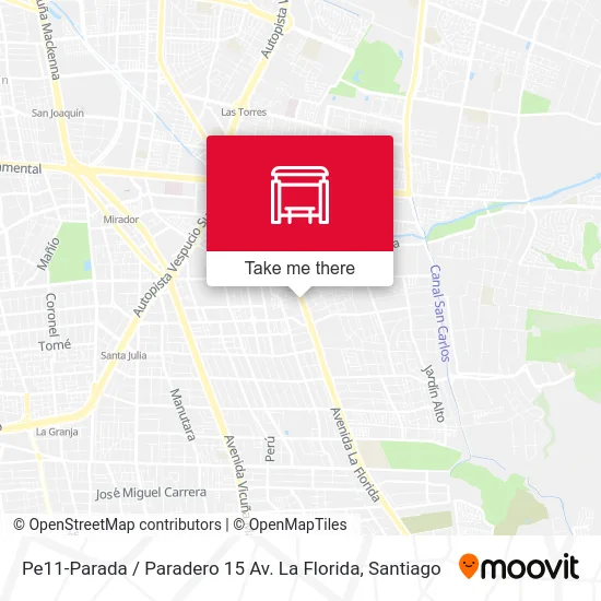 Pe11-Parada / Paradero 15 Av. La Florida map