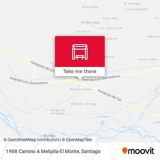 1988 Camino A Melipila-El Monte map