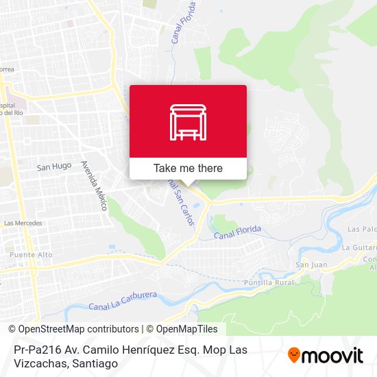 Mapa de Pr-Pa216 Av. Camilo Henríquez Esq. Mop Las Vizcachas
