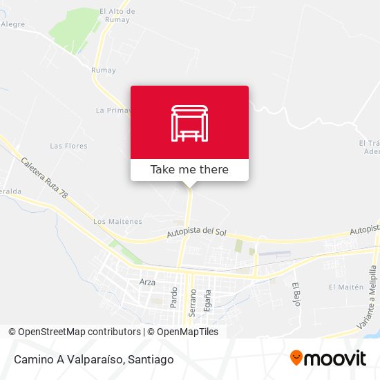 Camino A Valparaíso map