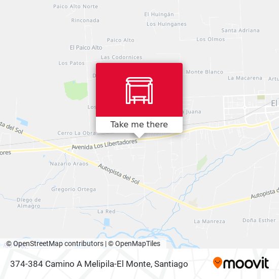 374-384 Camino A Melipila-El Monte map