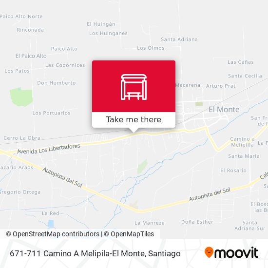 671-711 Camino A Melipila-El Monte map