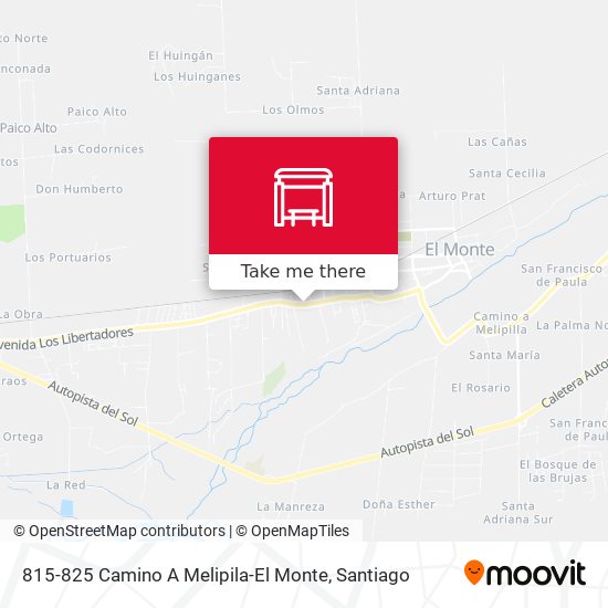 815-825 Camino A Melipila-El Monte map