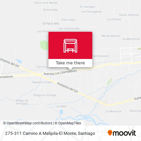 275-311 Camino A Melipila-El Monte map