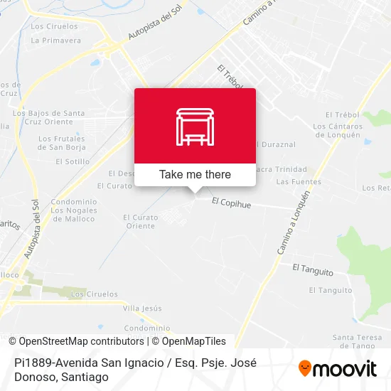 Pi1889-Avenida San Ignacio / Esq. Psje. José Donoso map