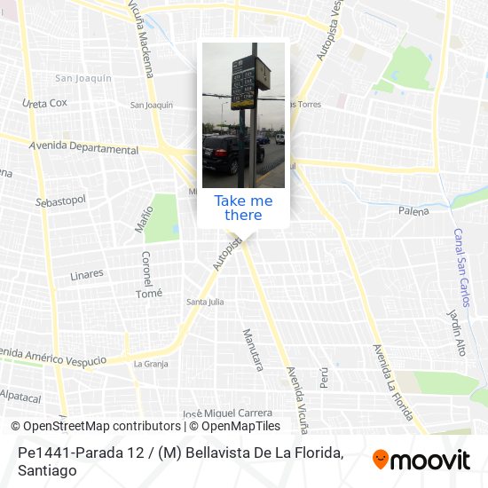 Mapa de Pe1441-Parada 12 / (M) Bellavista De La Florida