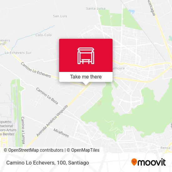 Camino Lo Echevers, 100 map