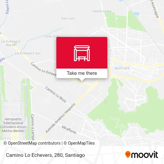 Camino Lo Echevers, 280 map