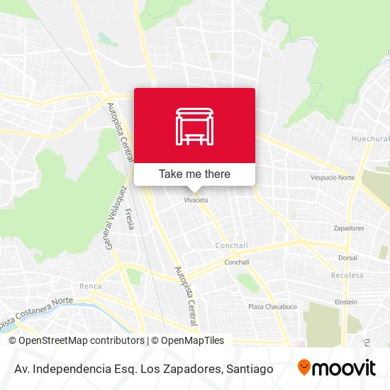 Av. Independencia Esq. Los Zapadores map