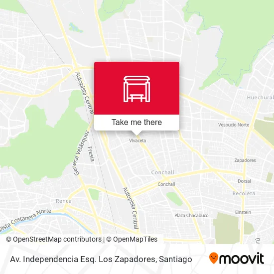 Av. Independencia Esq. Los Zapadores map
