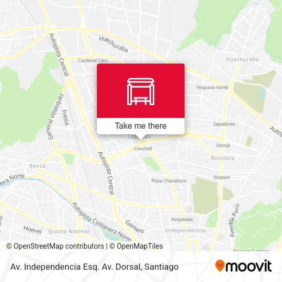 Av. Independencia Esq. Av. Dorsal map