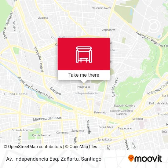 Av.  Independencia Esq. Zañartu map