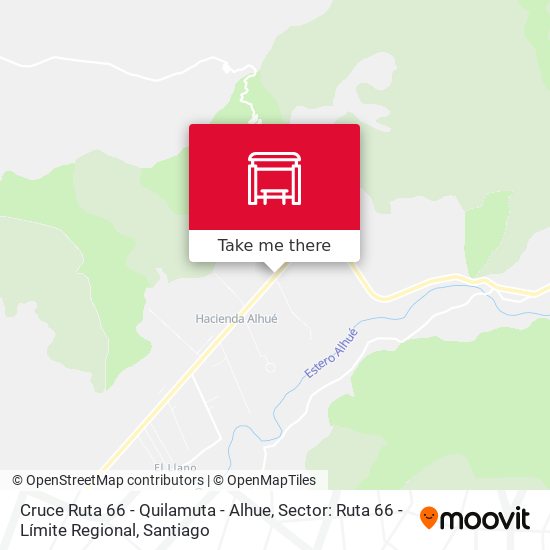 Cruce Ruta 66 - Quilamuta - Alhue, Sector: Ruta 66 - Límite Regional map