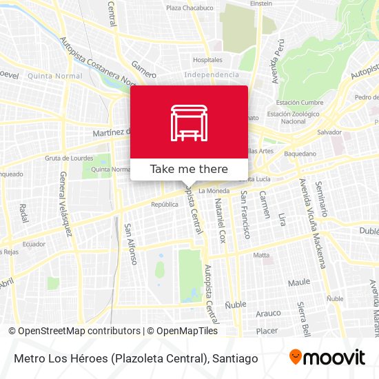 Metro Los Héroes (Plazoleta Central) map