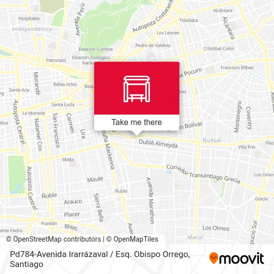 Pd784-Avenida Irarrázaval / Esq. Obispo Orrego map
