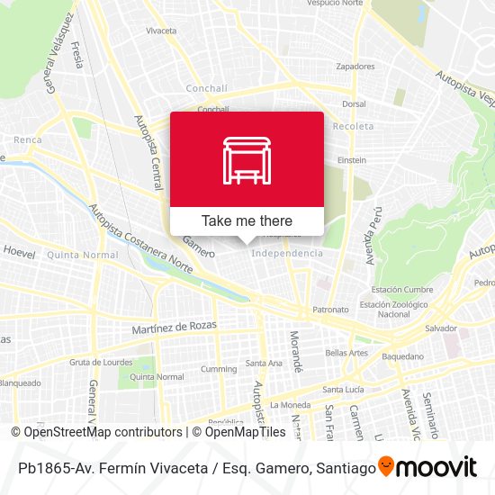 Pb1865-Av. Fermín Vivaceta / Esq. Gamero map