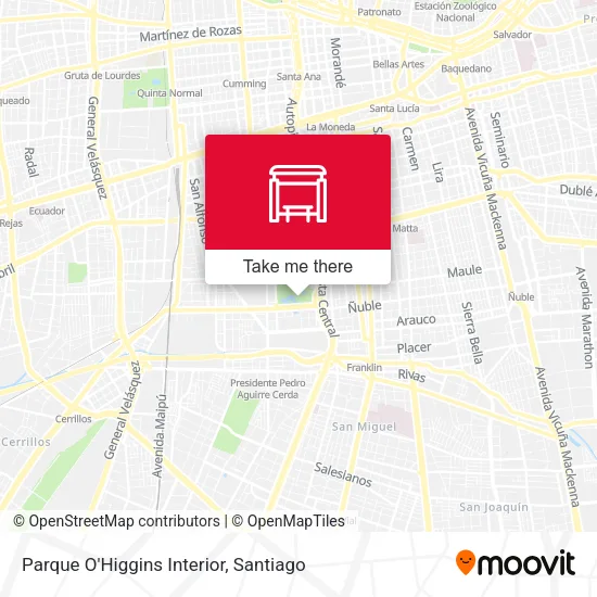 Parque O'Higgins Interior map