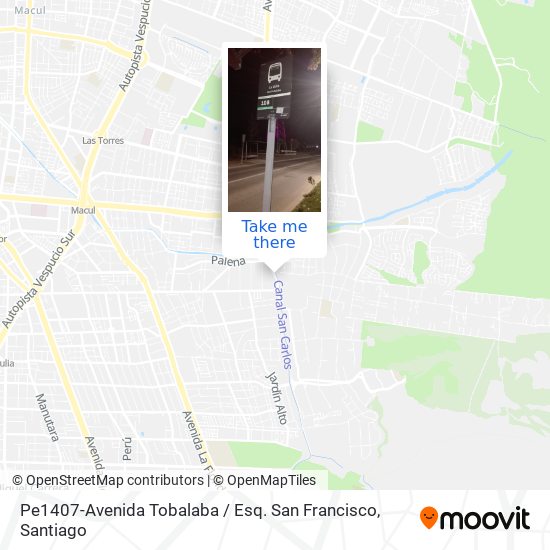 Mapa de Pe1407-Avenida Tobalaba / Esq. San Francisco