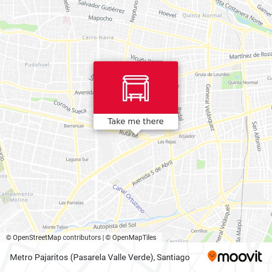 Metro Pajaritos (Pasarela Valle Verde) map