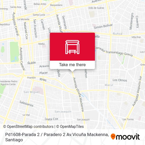 Pd1608-Parada 2 / Paradero 2 Av.Vicuña Mackenna map