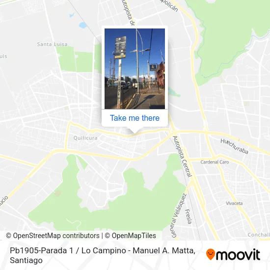 Pb1905-Parada 1 / Lo Campino - Manuel A. Matta map