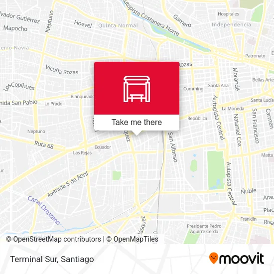 Terminal Sur map