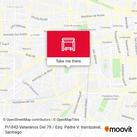 Pi1842-Veteranos Del 79 / Esq. Padre V. Irarrázaval map