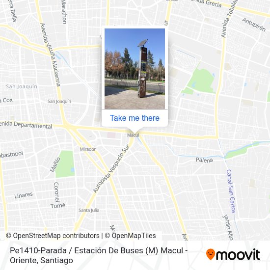 Pe1410-Parada / Estación De Buses (M) Macul -Oriente map