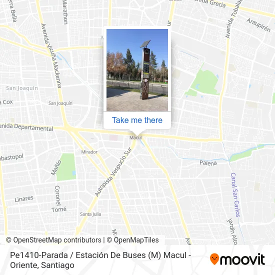 Pe1410-Parada / Estación De Buses (M) Macul -Oriente map